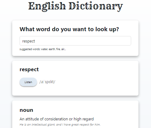 dictionary website preview